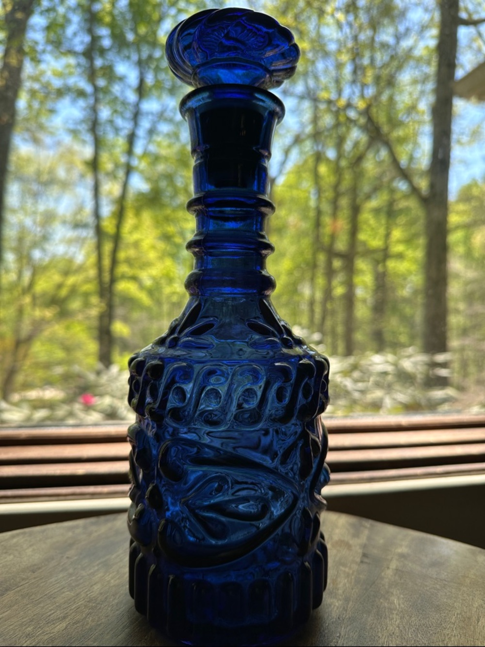 Cobalt Blue Glass Decanter - Vintage Jim Beam